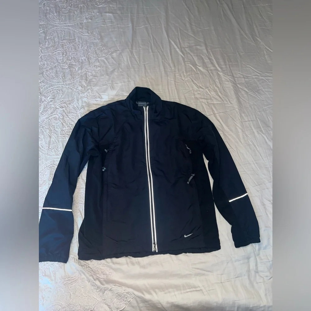 Nike Black Reflective Windbreaker Jacket Size S